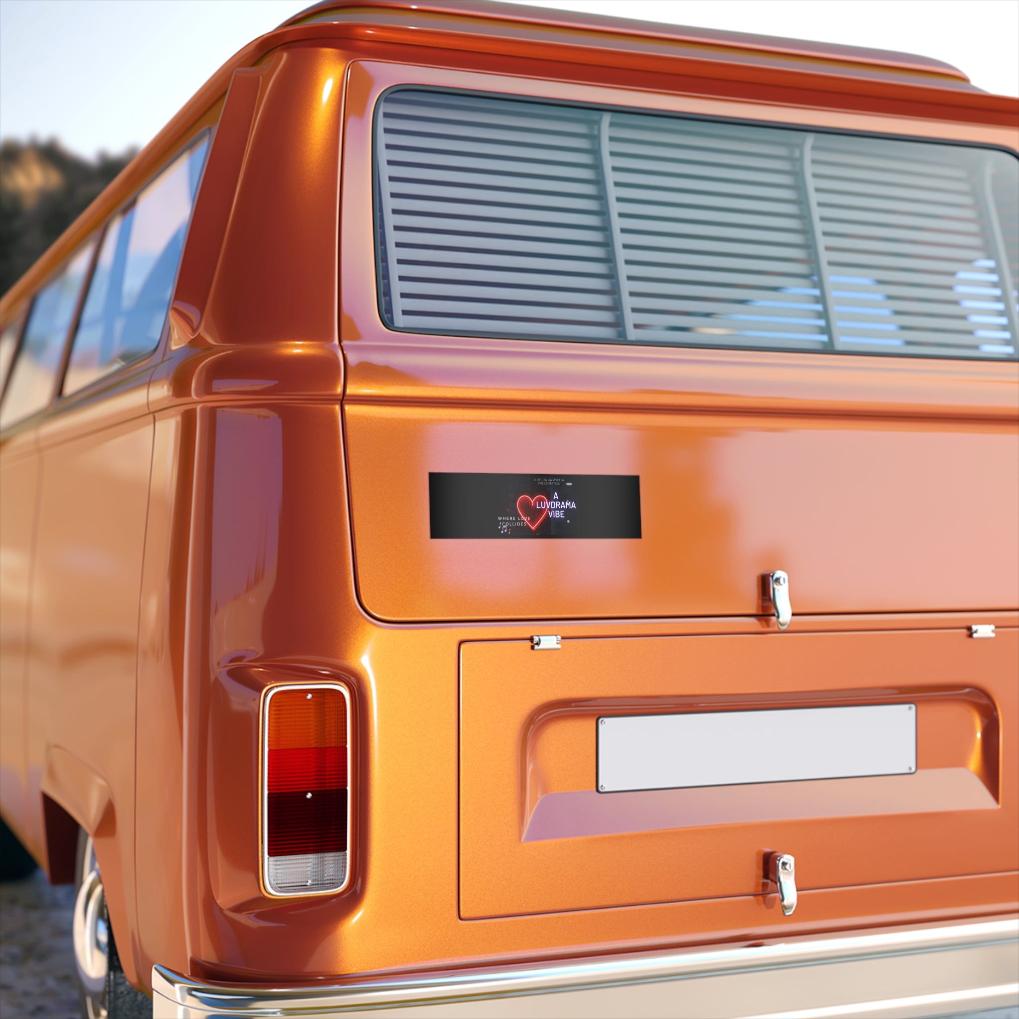 Neon Heart Luvdrama Vibe Bumper Sticker | Vinyl Car Decal