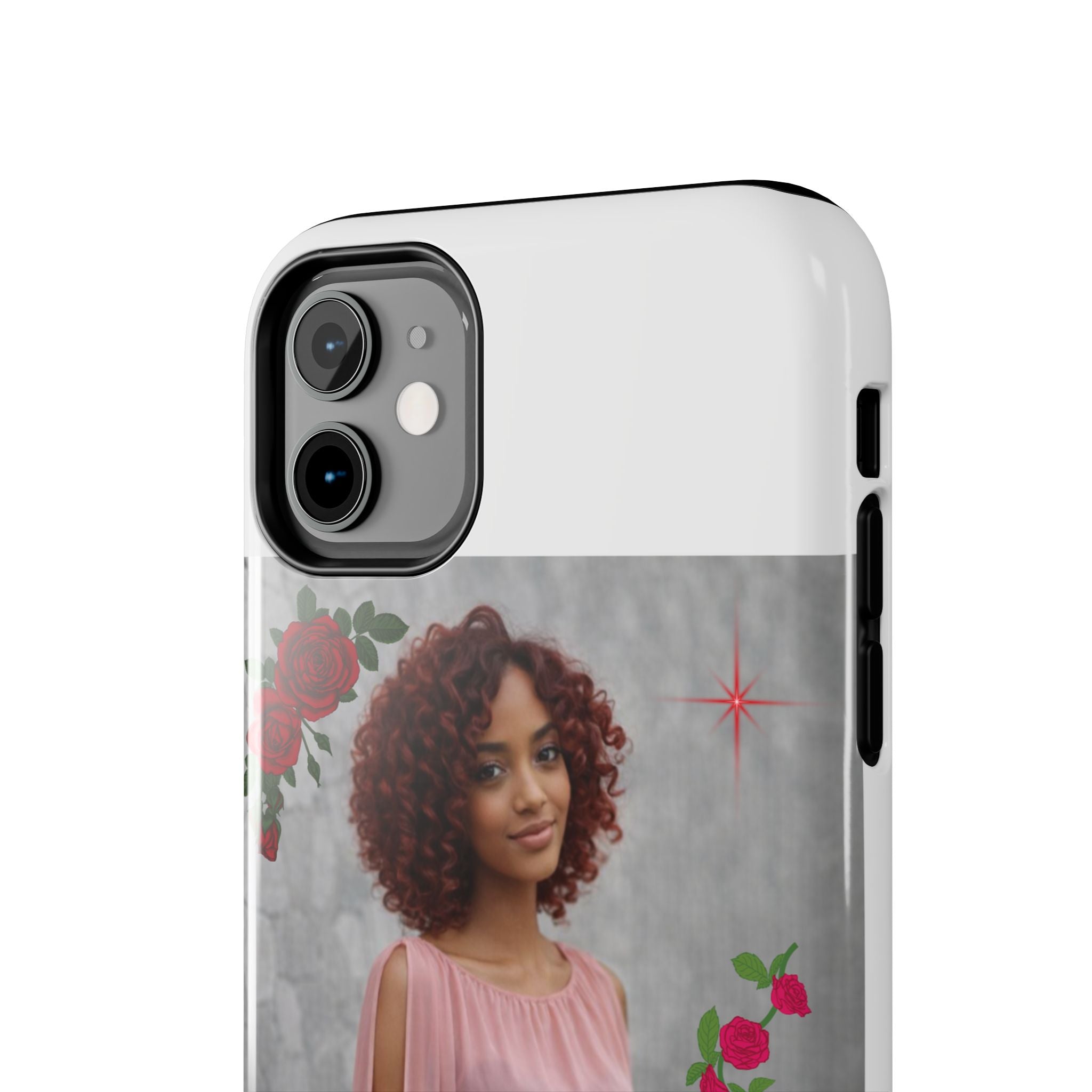 Personalized Floral Photo Tough Phone Case — Character 'Mia'
