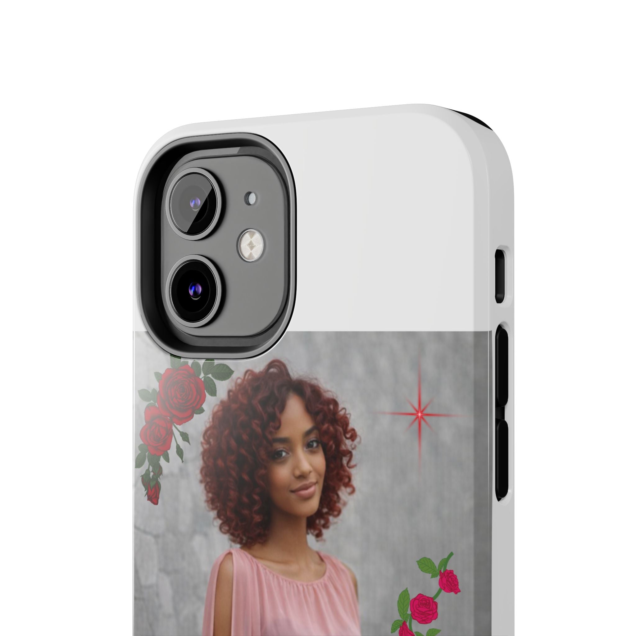 Personalized Floral Photo Tough Phone Case — Character 'Mia'