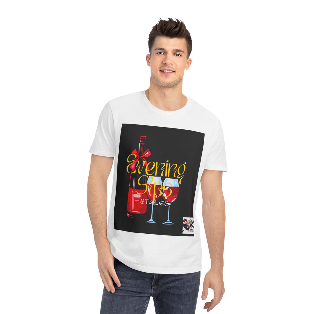 Evening Sip T-Shirt | Wine Bottle and Glasses Graphic