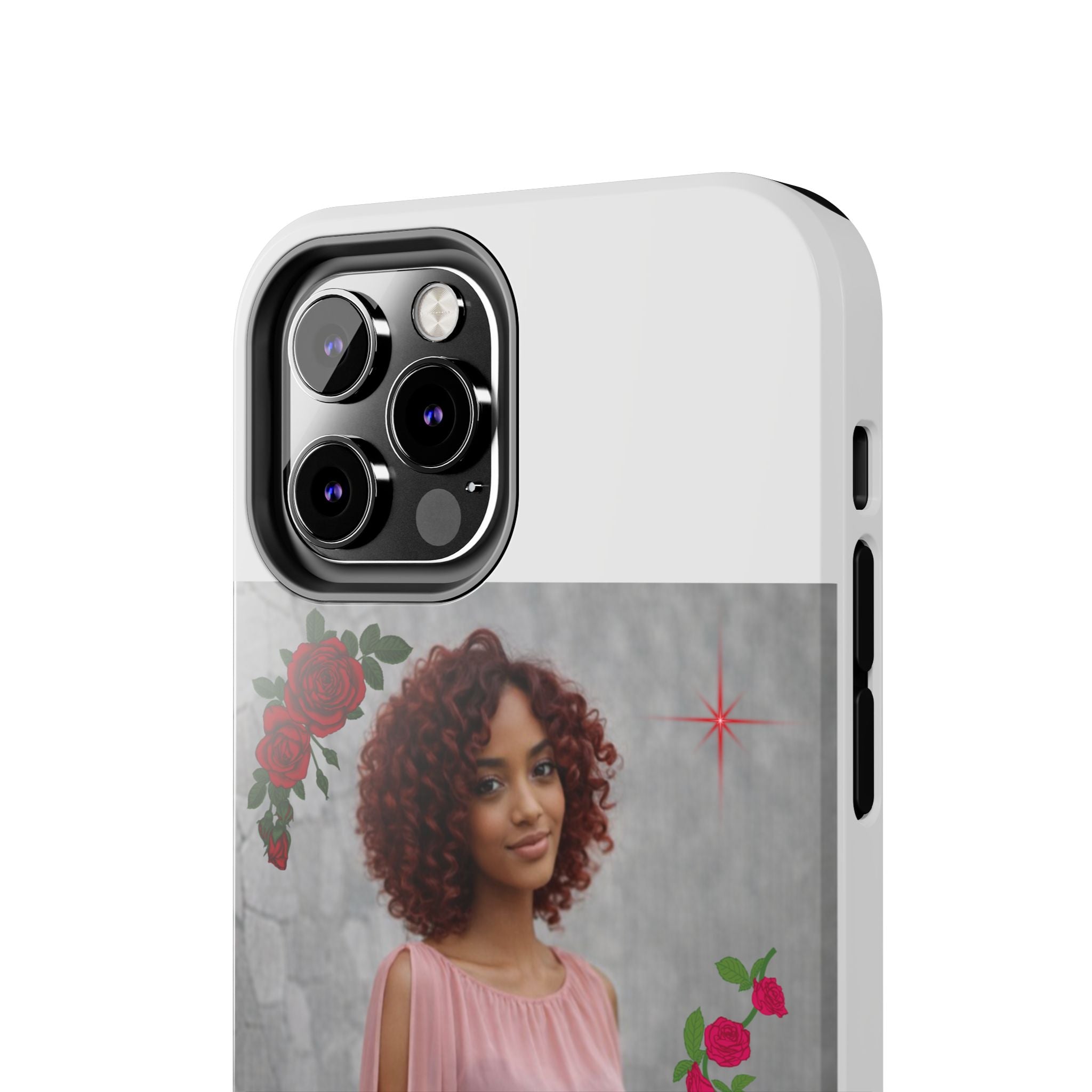 Personalized Floral Photo Tough Phone Case — Character 'Mia'