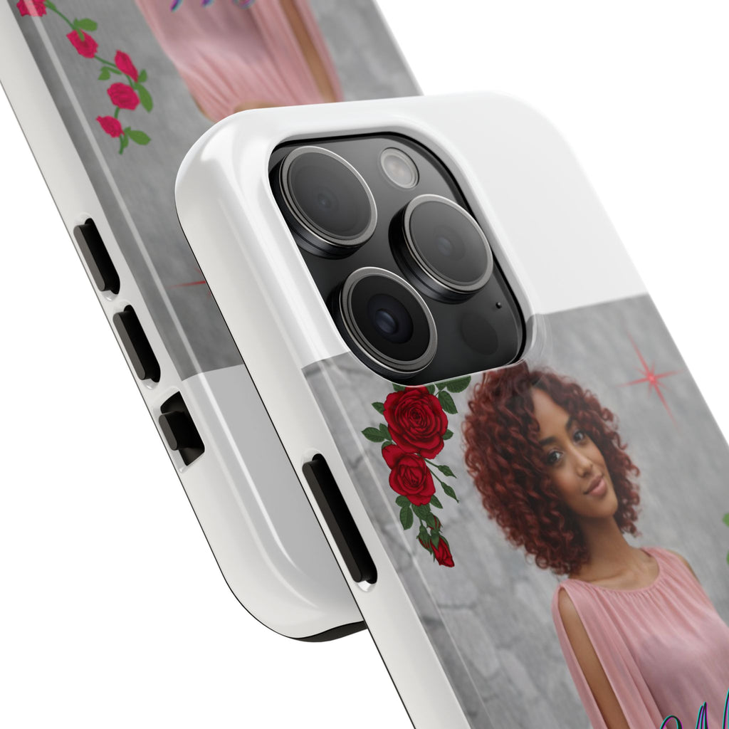 Personalized Floral Photo Tough Phone Case — Character 'Mia'