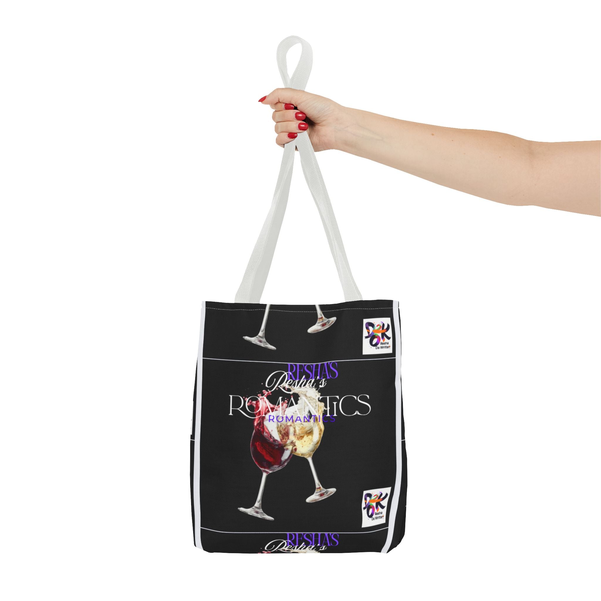 Red and White Wine Glasses Tote Bag | Wine Lovers Romantic Design