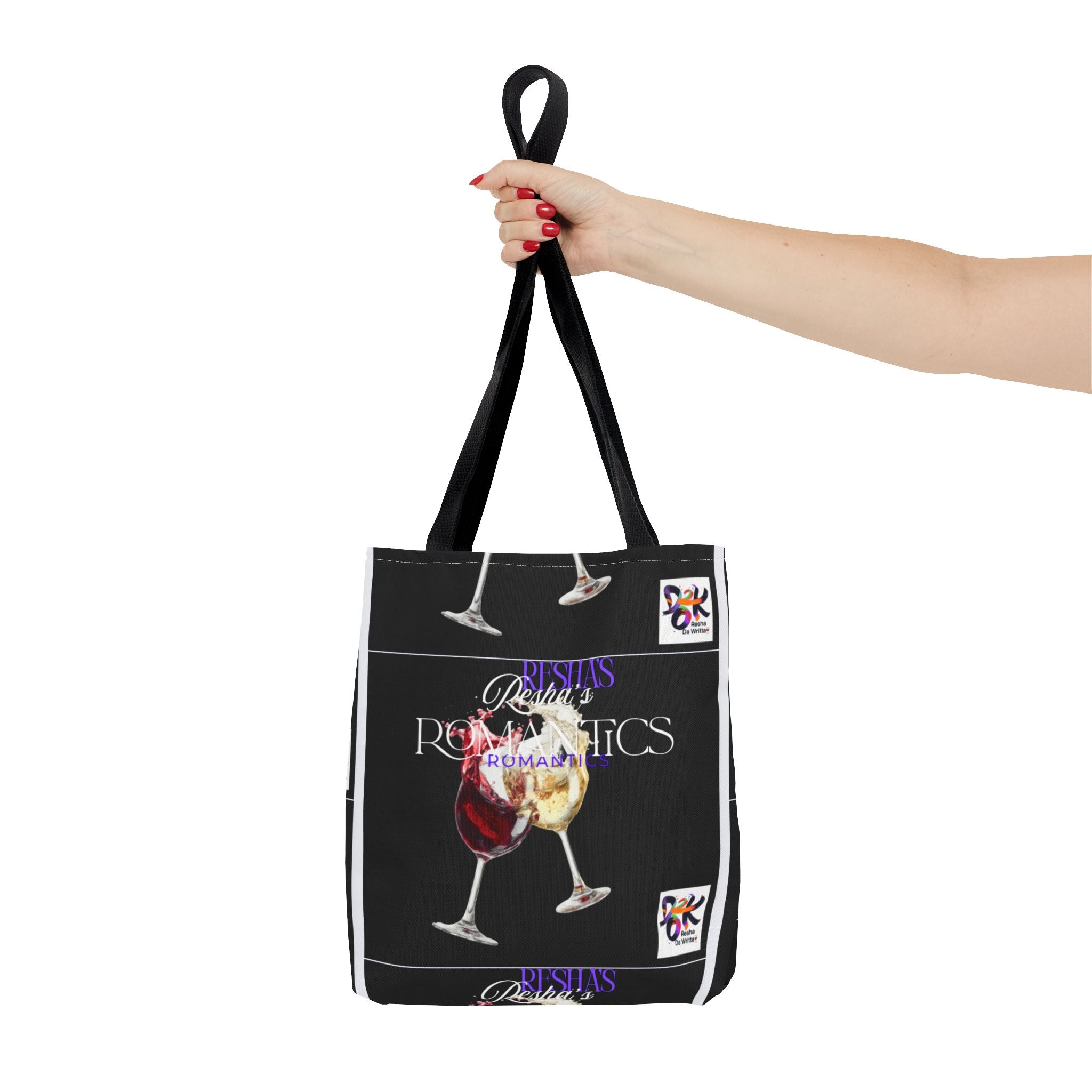 Red and White Wine Glasses Tote Bag | Wine Lovers Romantic Design