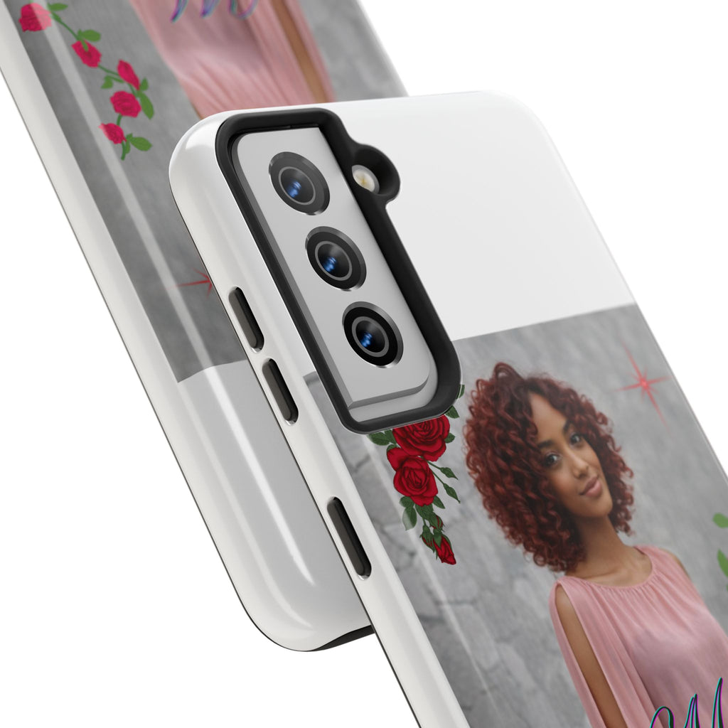 Personalized Floral Photo Tough Phone Case — Character 'Mia'