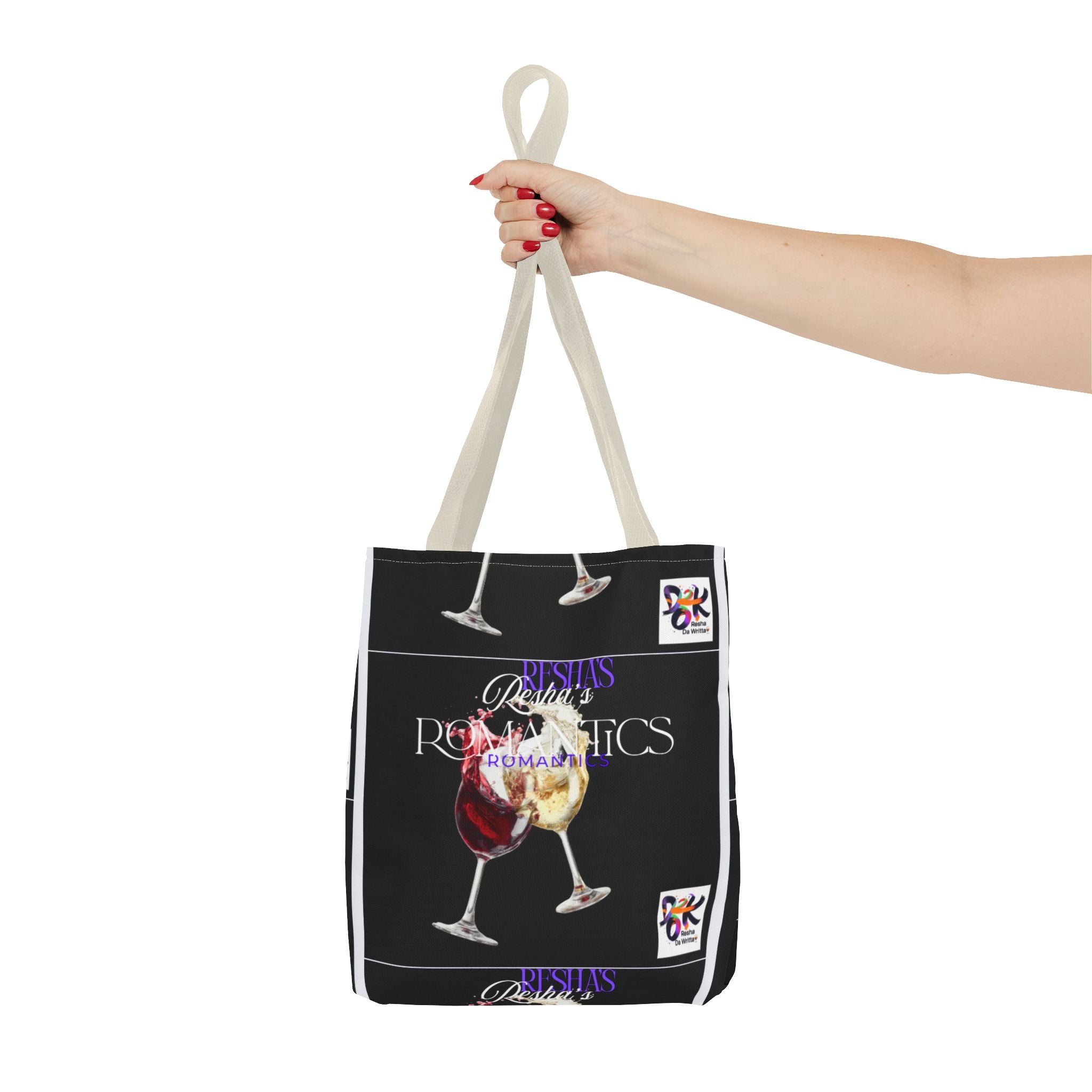 Red and White Wine Glasses Tote Bag | Wine Lovers Romantic Design