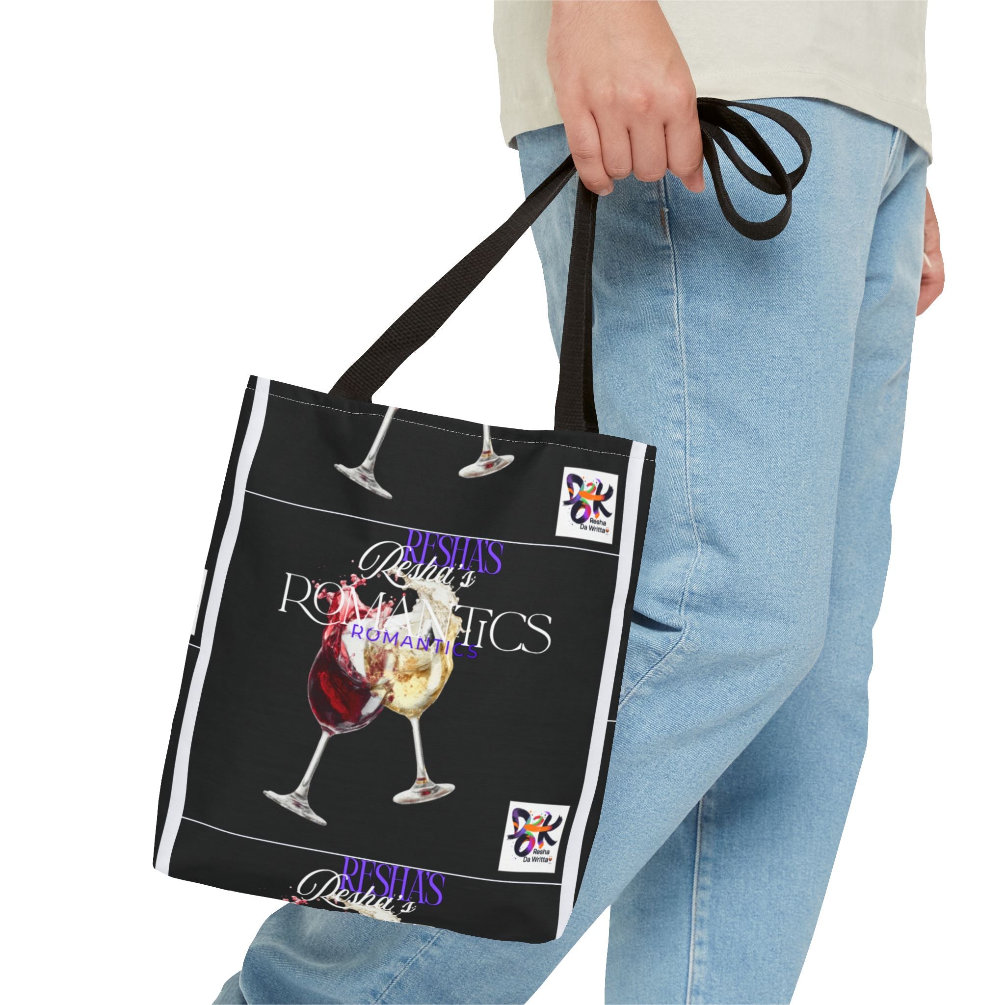 Red and White Wine Glasses Tote Bag | Wine Lovers Romantic Design