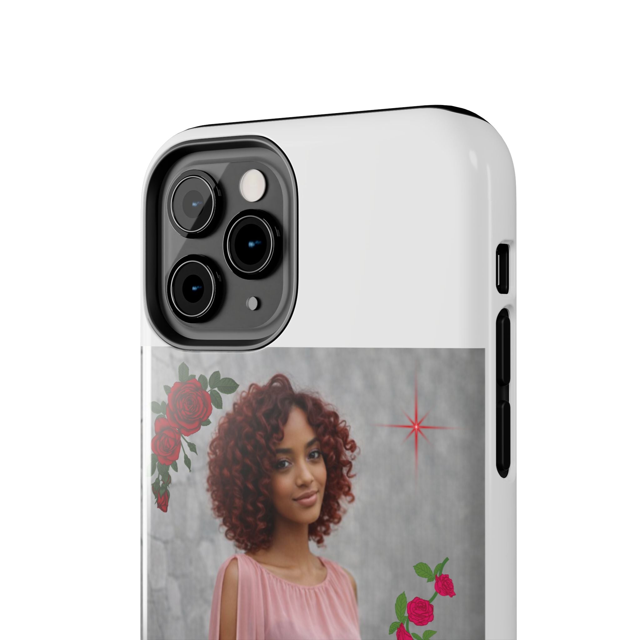 Personalized Floral Photo Tough Phone Case — Character 'Mia'