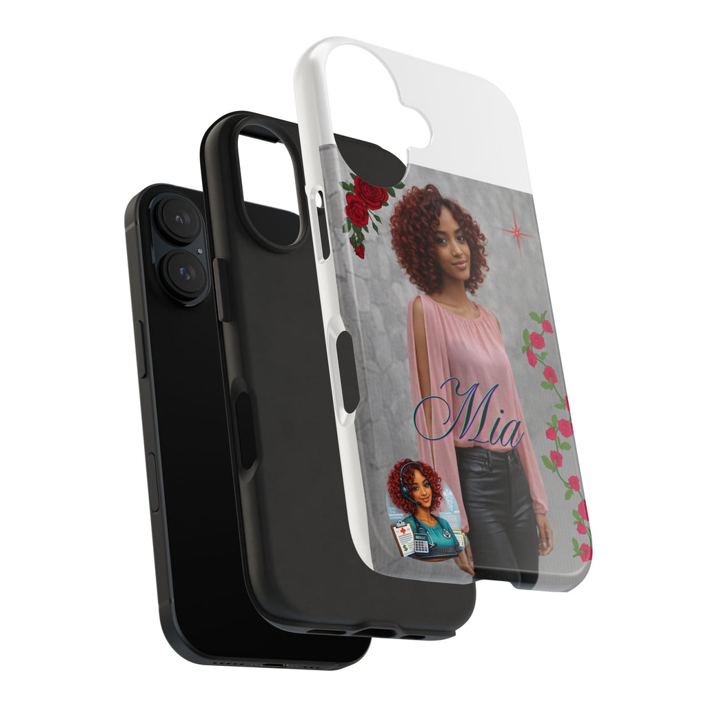 Personalized Floral Photo Tough Phone Case — Character 'Mia'