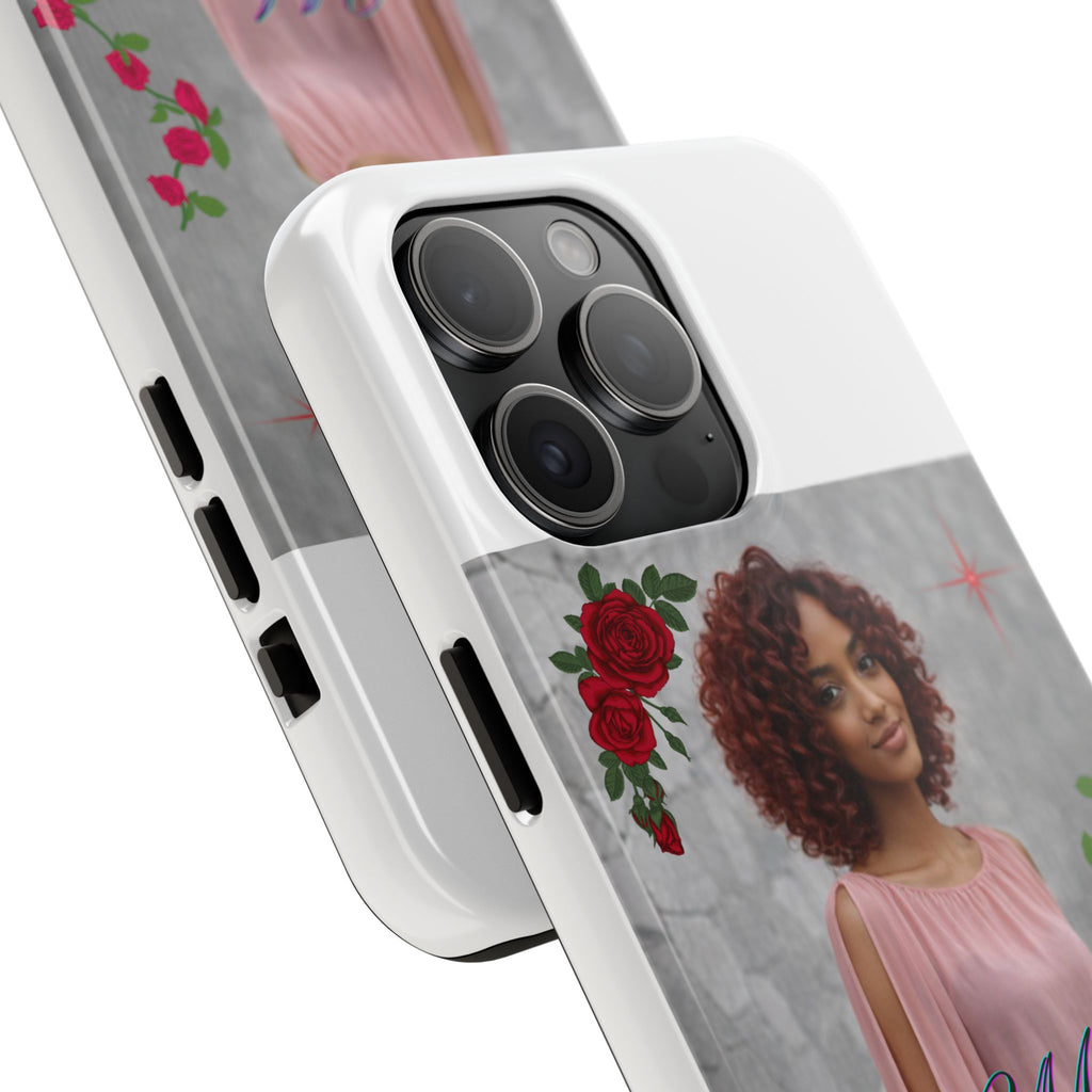 Personalized Floral Photo Tough Phone Case — Character 'Mia'