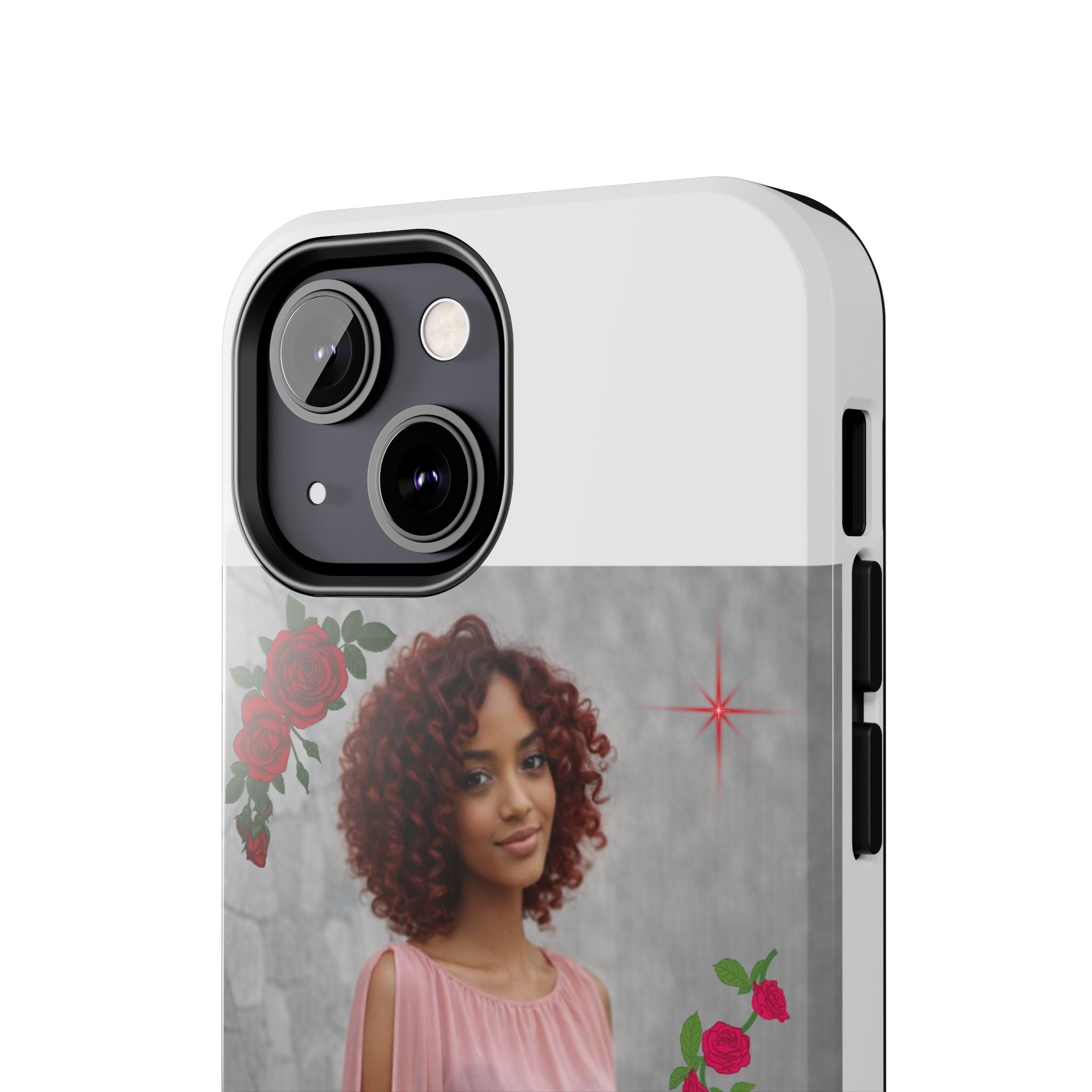 Personalized Floral Photo Tough Phone Case — Character 'Mia'