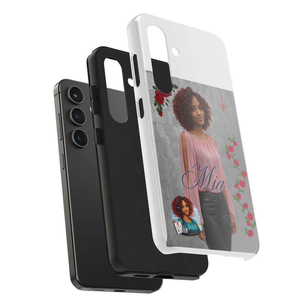 Personalized Floral Photo Tough Phone Case — Character 'Mia'