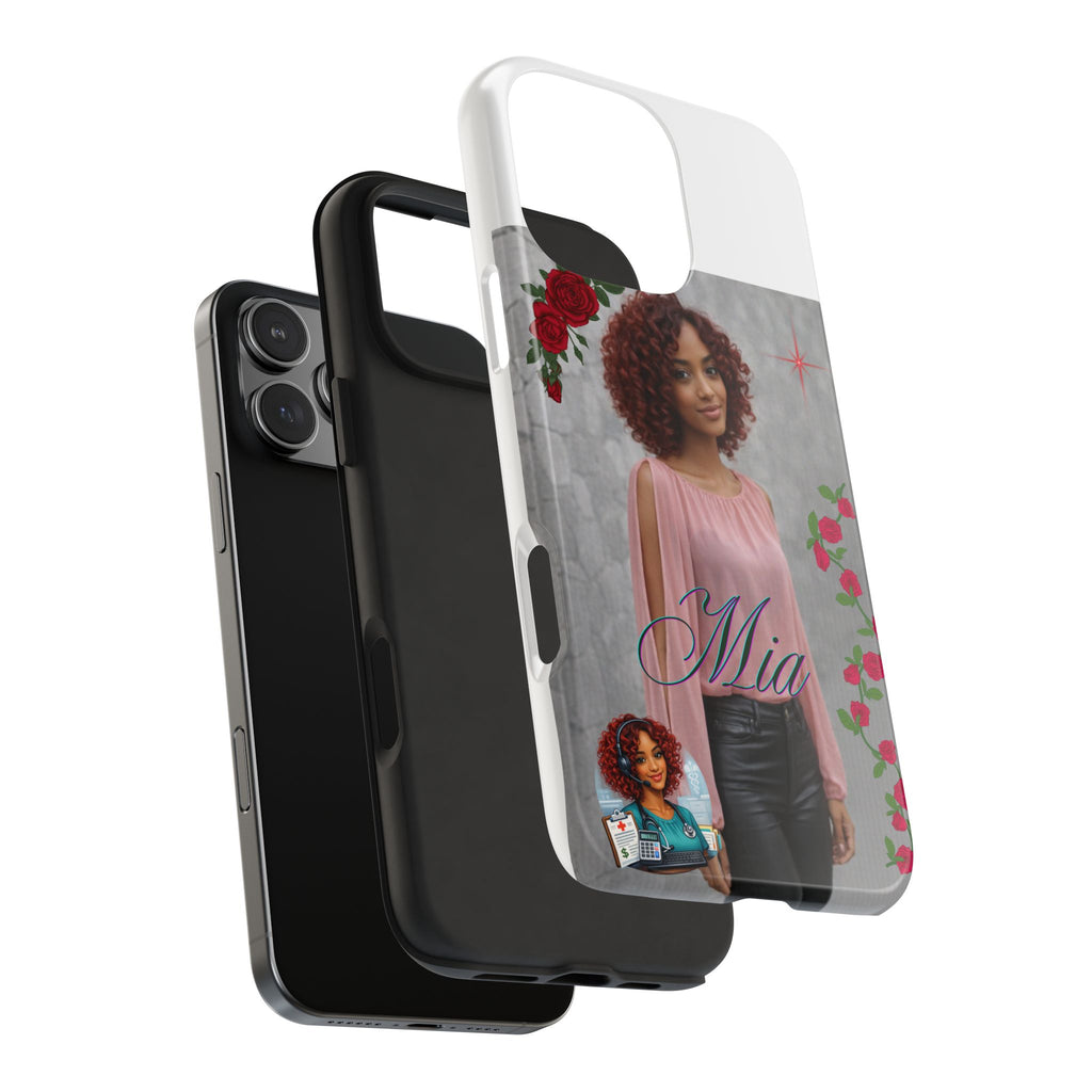Personalized Floral Photo Tough Phone Case — Character 'Mia'