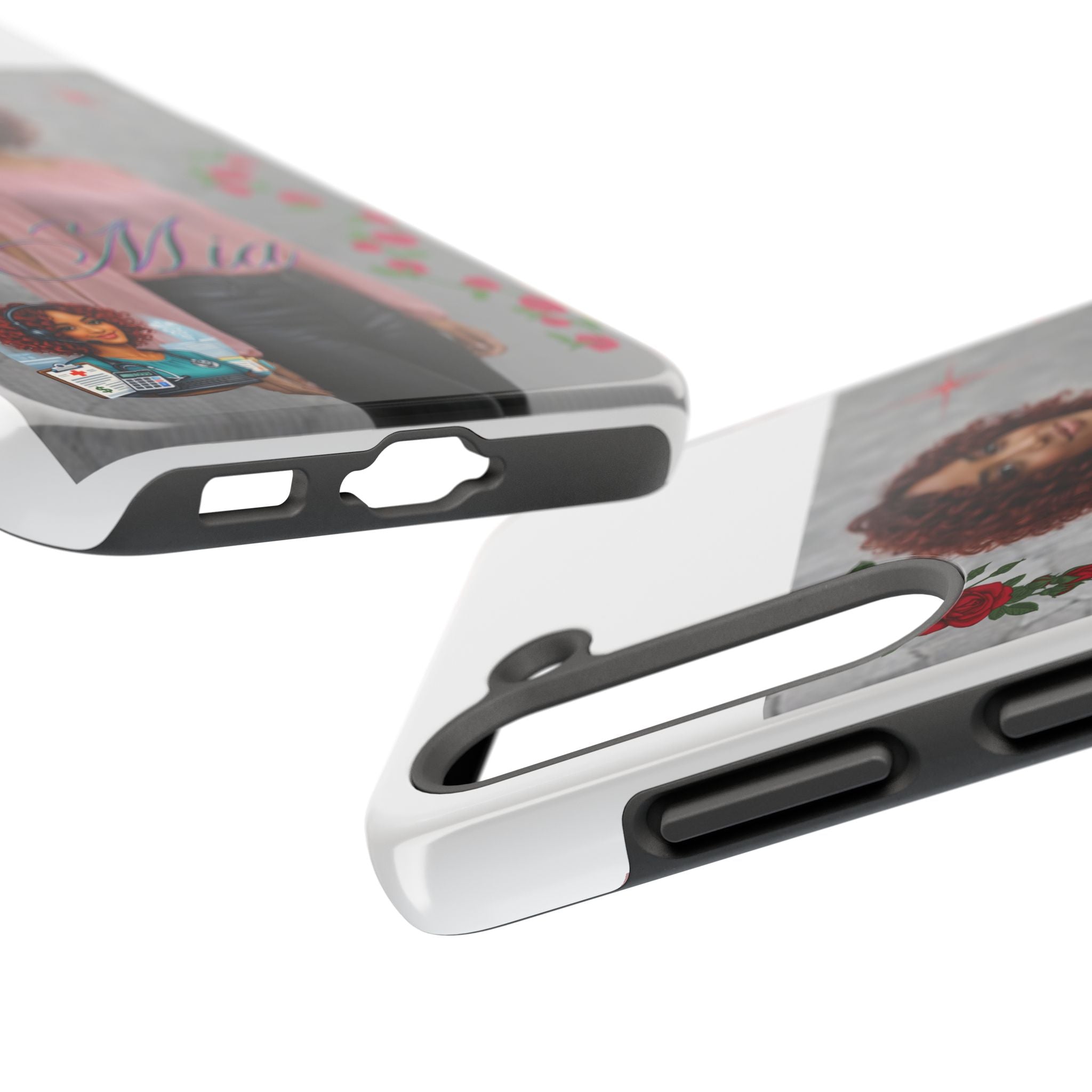 Personalized Floral Photo Tough Phone Case — Character 'Mia'