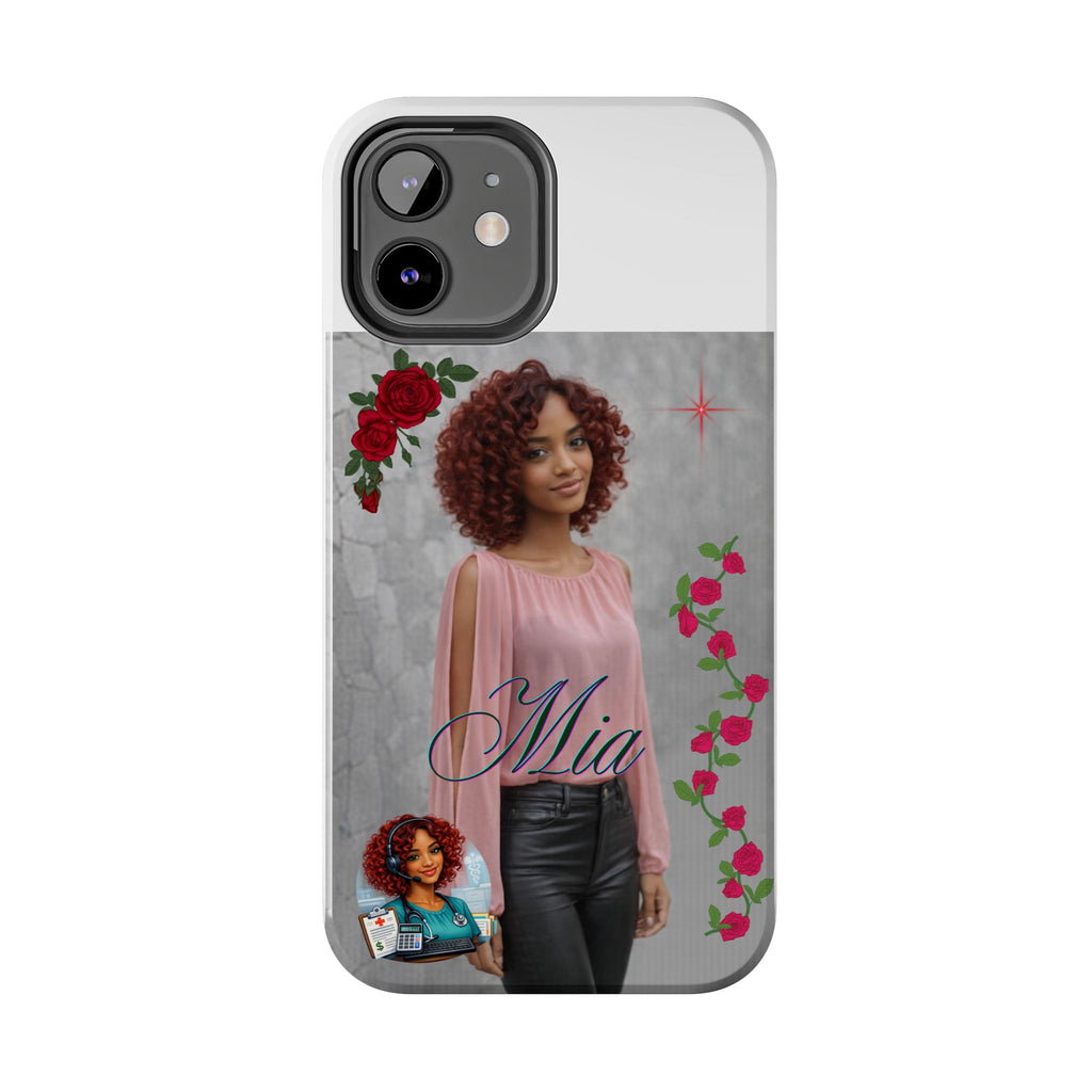 Personalized Floral Photo Tough Phone Case — Character 'Mia'