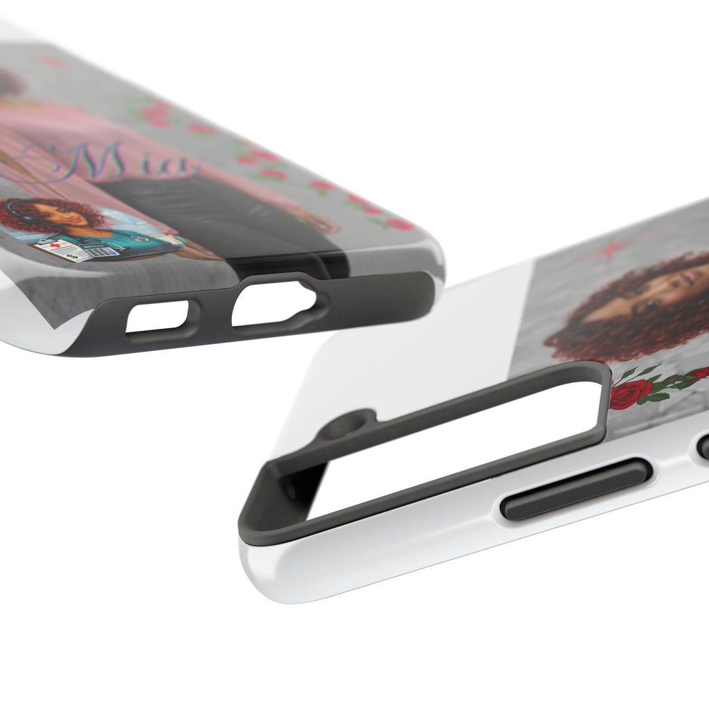 Personalized Floral Photo Tough Phone Case — Character 'Mia'