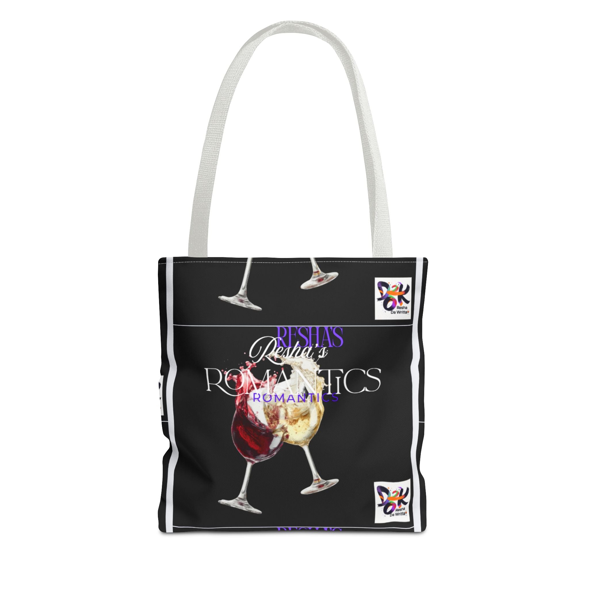 Red and White Wine Glasses Tote Bag | Wine Lovers Romantic Design