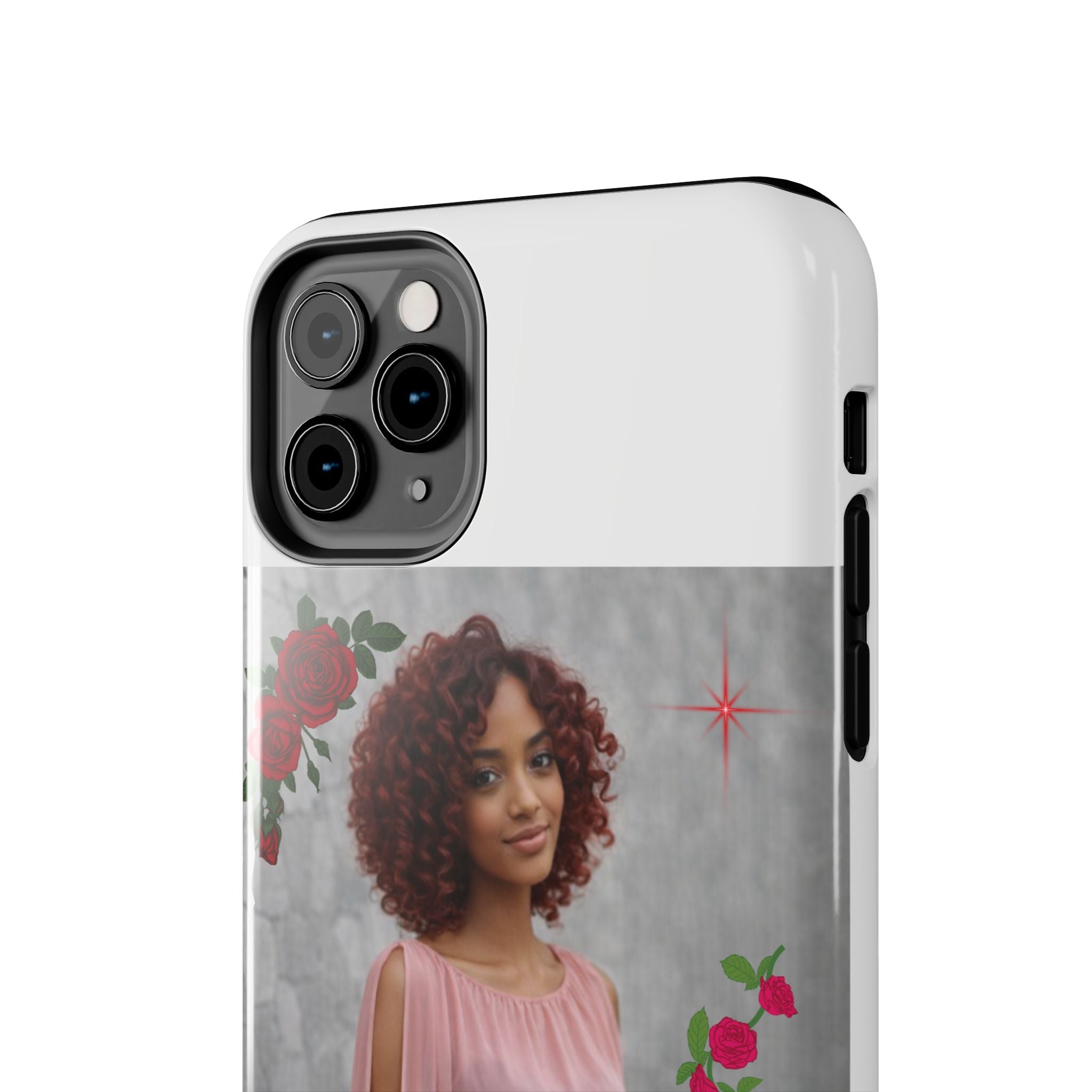 Personalized Floral Photo Tough Phone Case — Character 'Mia'
