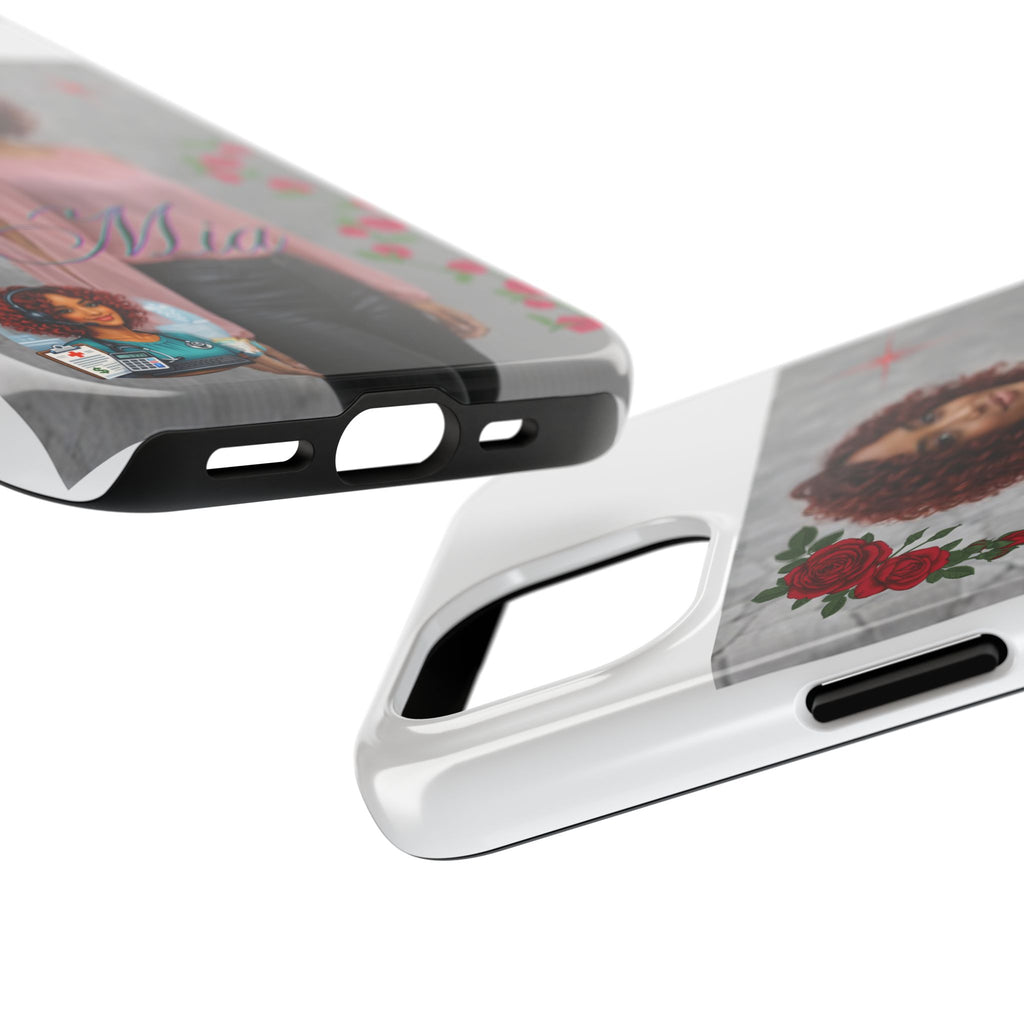 Personalized Floral Photo Tough Phone Case — Character 'Mia'
