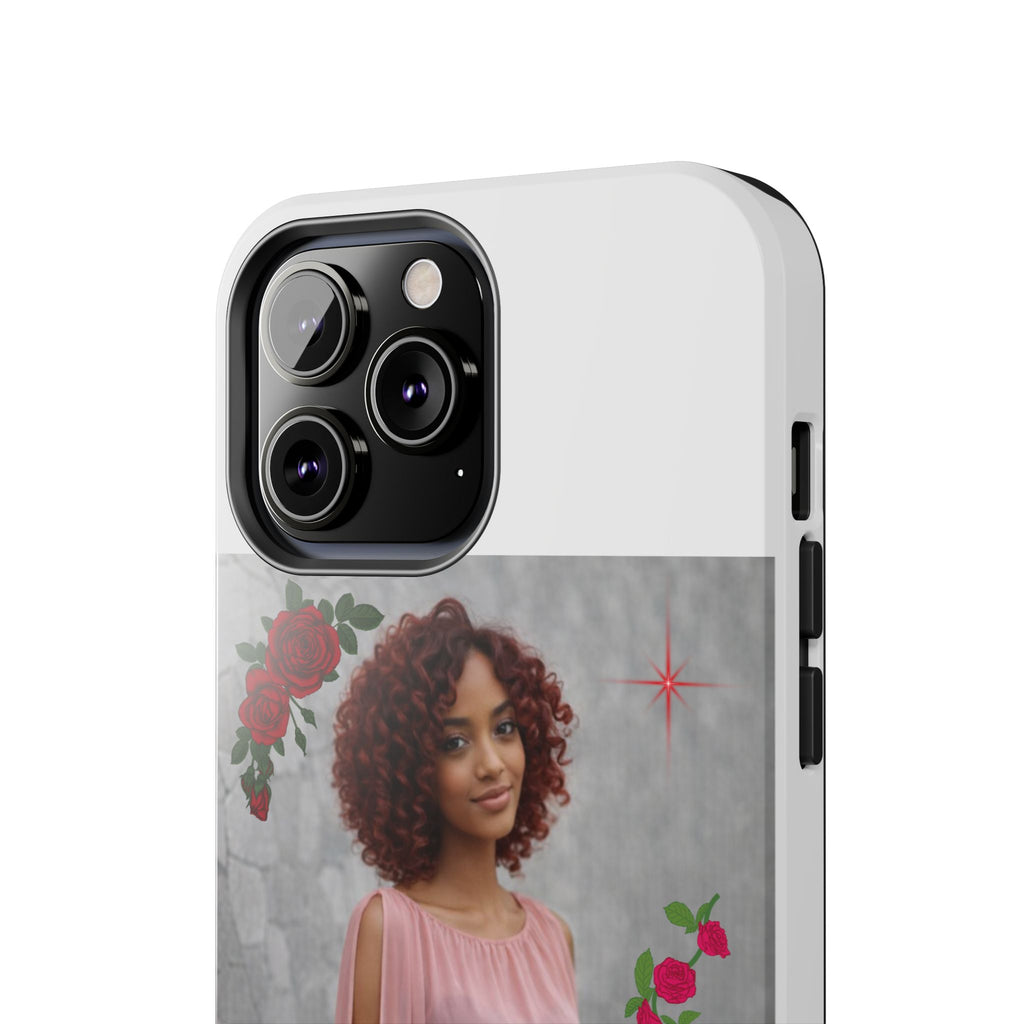 Personalized Floral Photo Tough Phone Case — Character 'Mia'