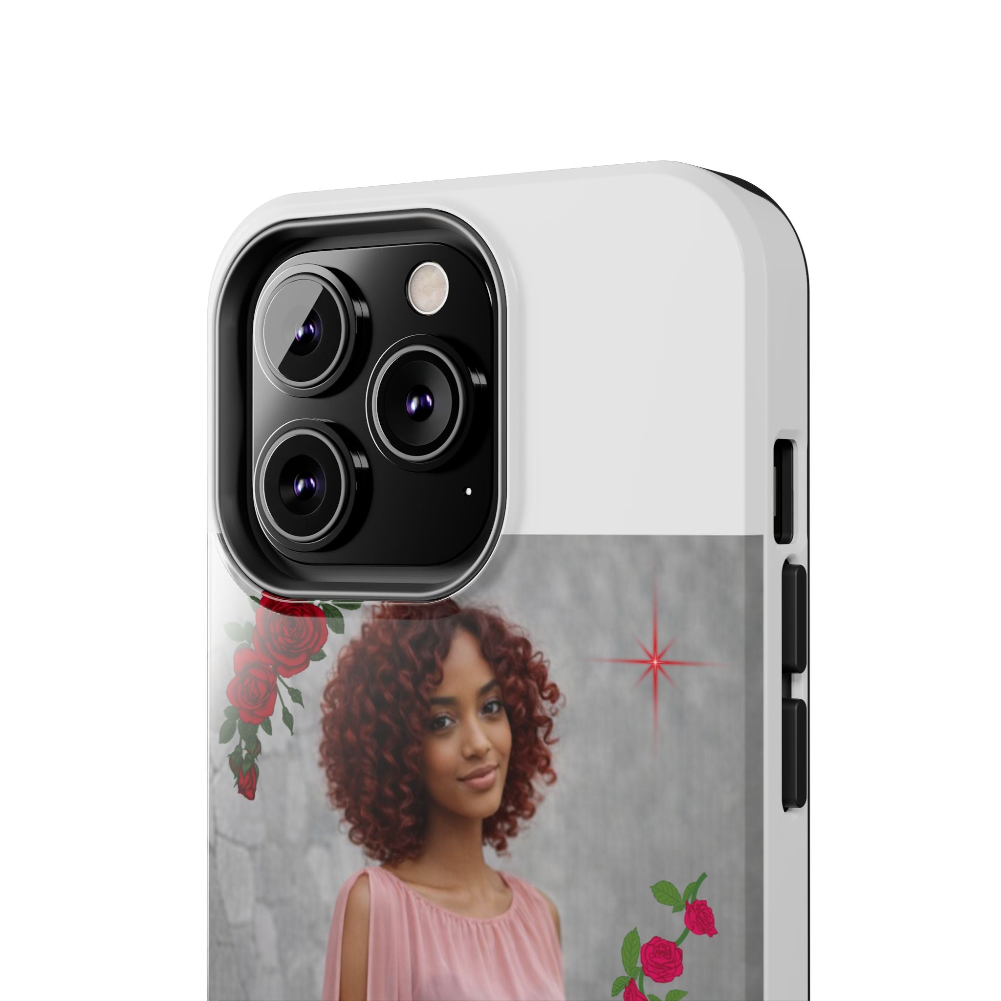Personalized Floral Photo Tough Phone Case — Character 'Mia'
