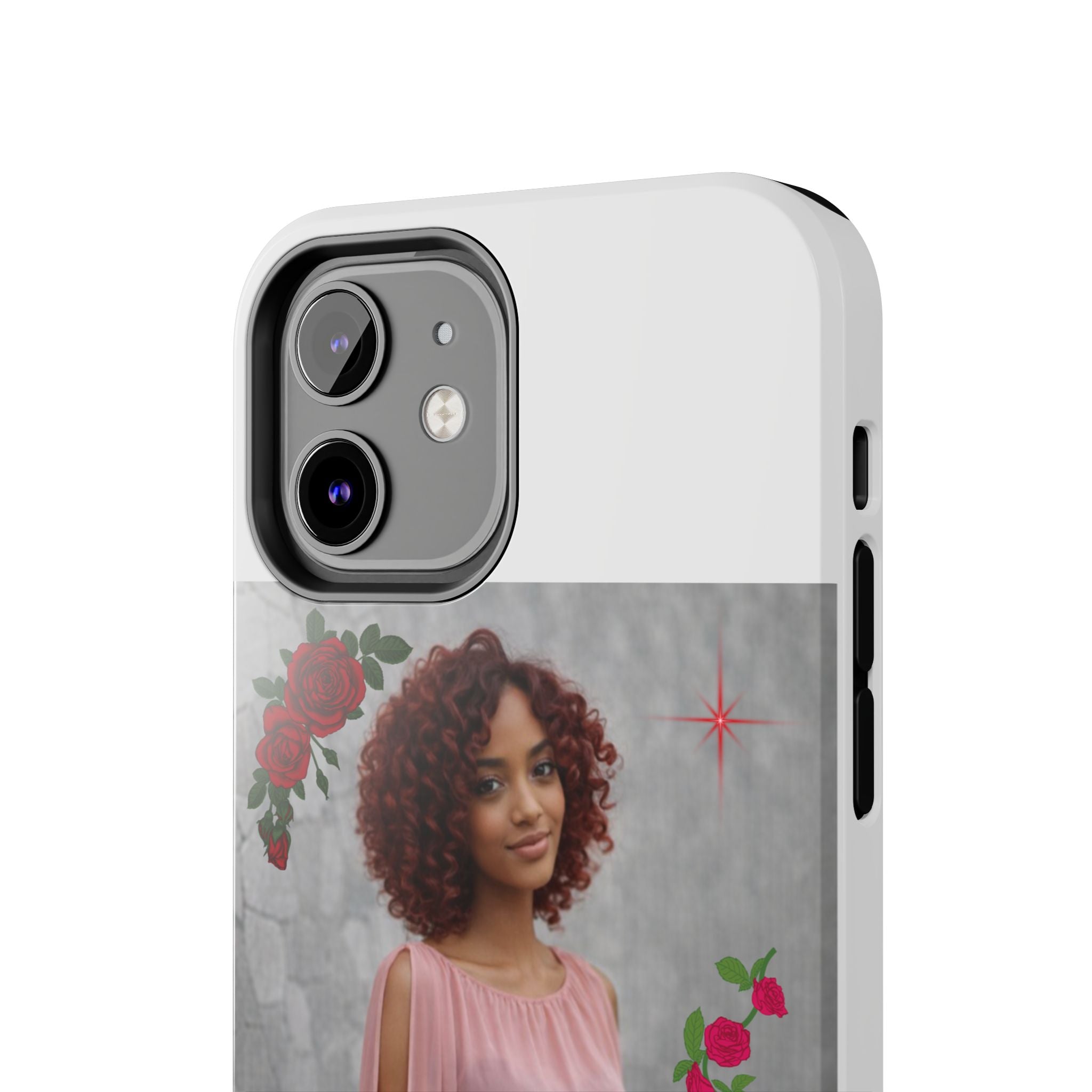 Personalized Floral Photo Tough Phone Case — Character 'Mia'